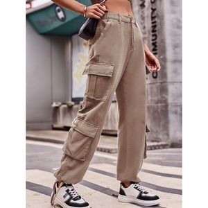 NWT Elastic Waist Cargo Jeans - Multiple Colors Available!